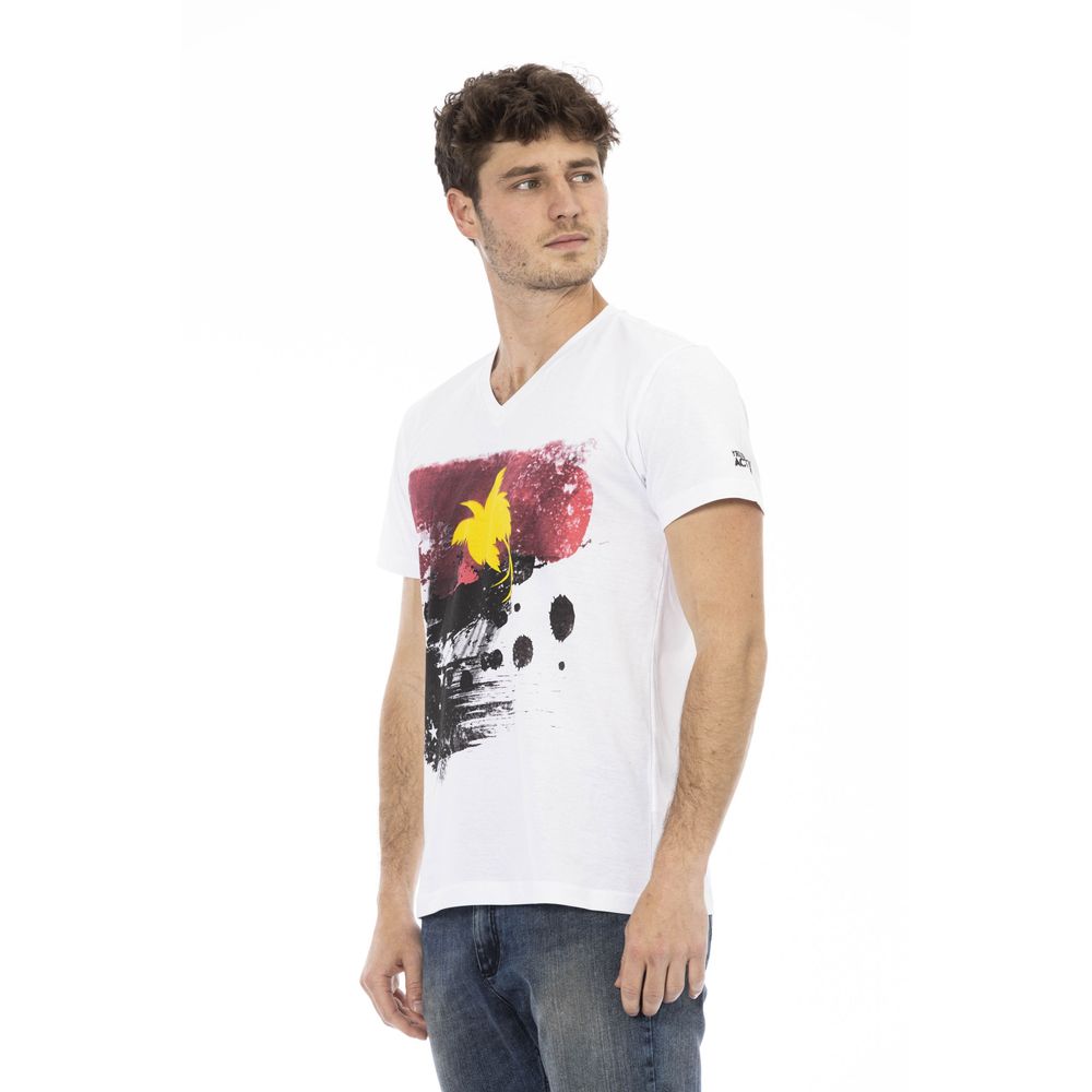 Trussardi Action White Cotton Men's T-Shirt $130.00 Trussardi Action Luzworld