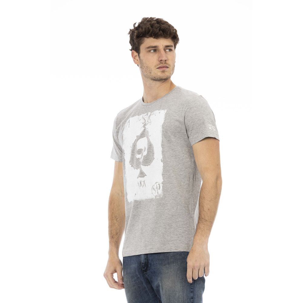 Trussardi Action Gray Cotton Men T-Shirt $130.00 Trussardi Action Luzworld
