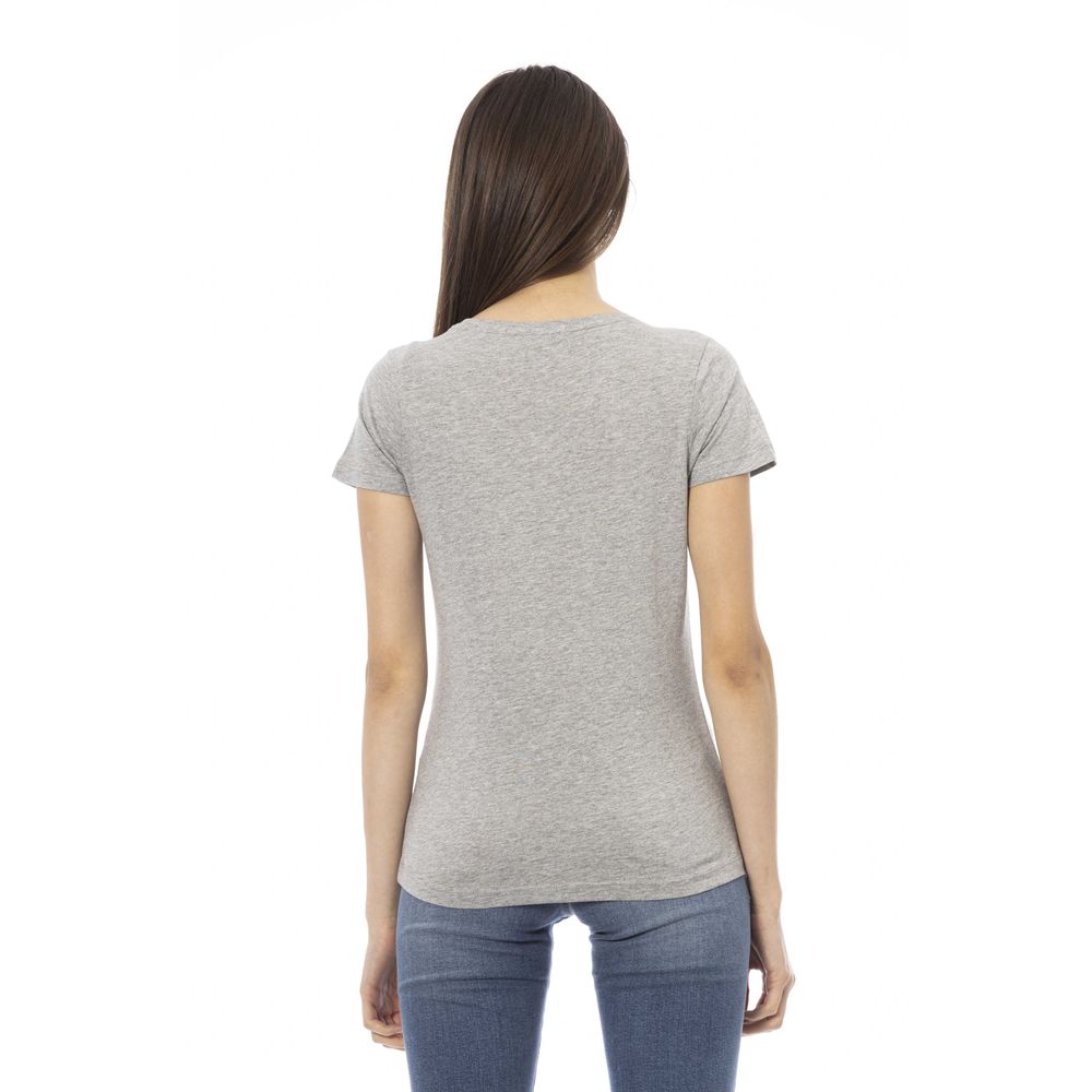 Trussardi Action Gray Cotton Women T-Shirt $131.00 Trussardi Action Luzworld