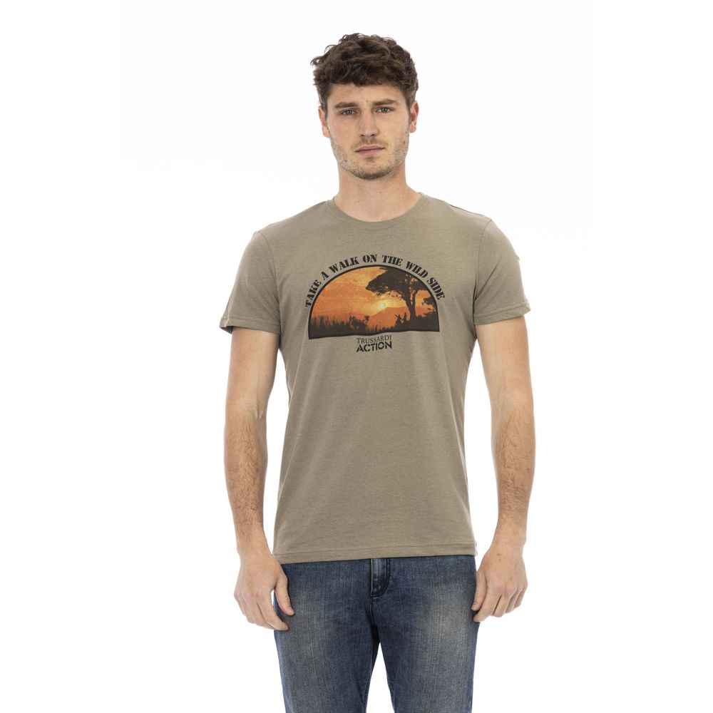 Trussardi Action Green Cotton Men T-Shirt $130.00 Trussardi Action Luzworld