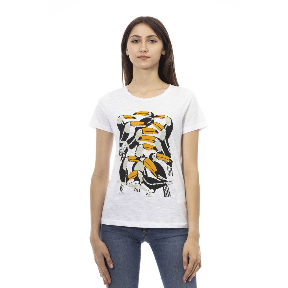 Trussardi Action White Cotton Women T-Shirt $131.00 Trussardi Action Luzworld