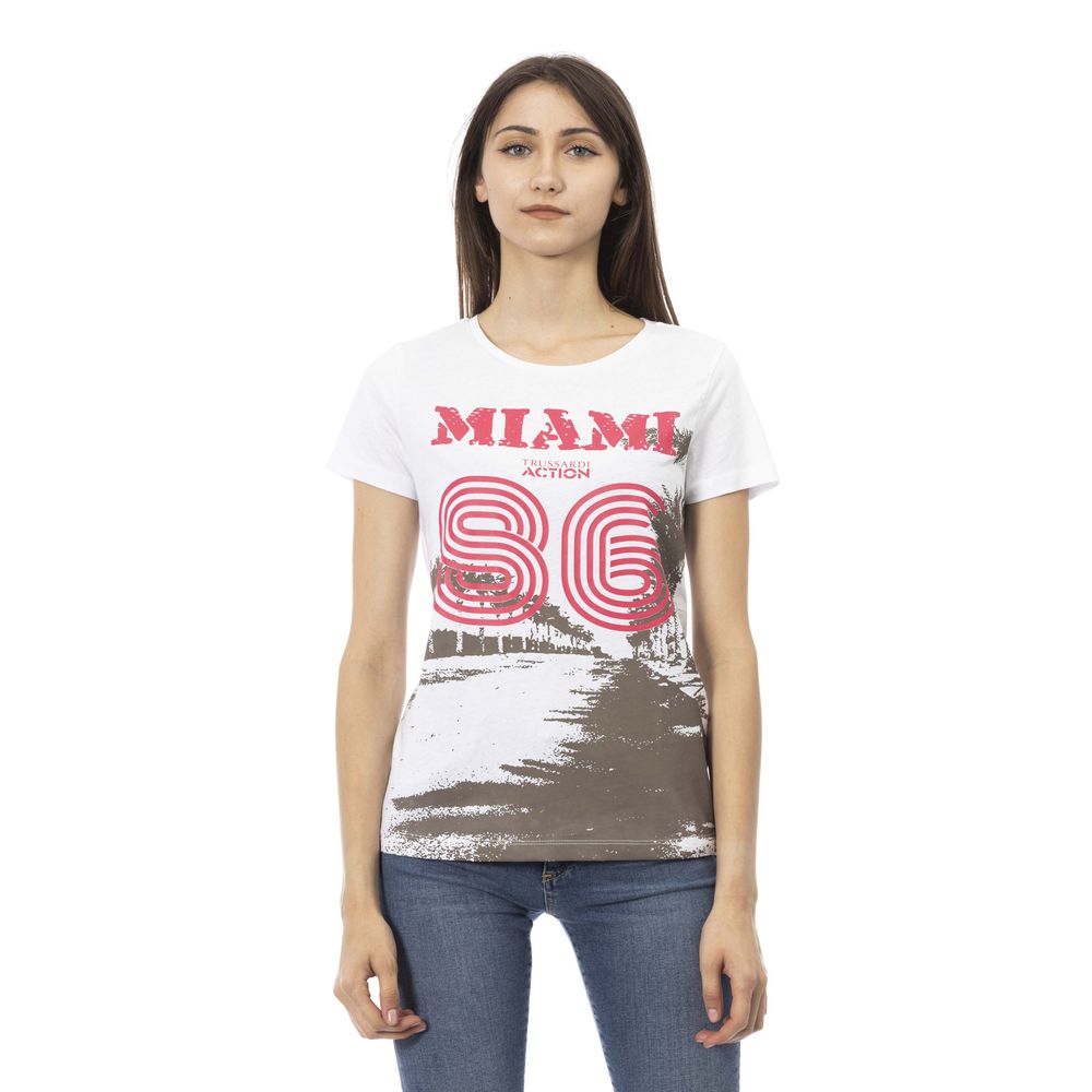 Trussardi Action White Cotton Women T-Shirt $131.00 Trussardi Action Luzworld