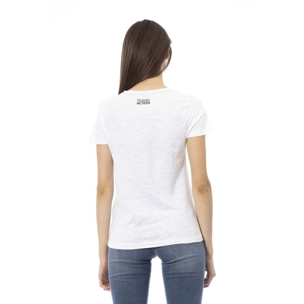 Trussardi Action White Cotton Women T-Shirt $131.00 Trussardi Action Luzworld
