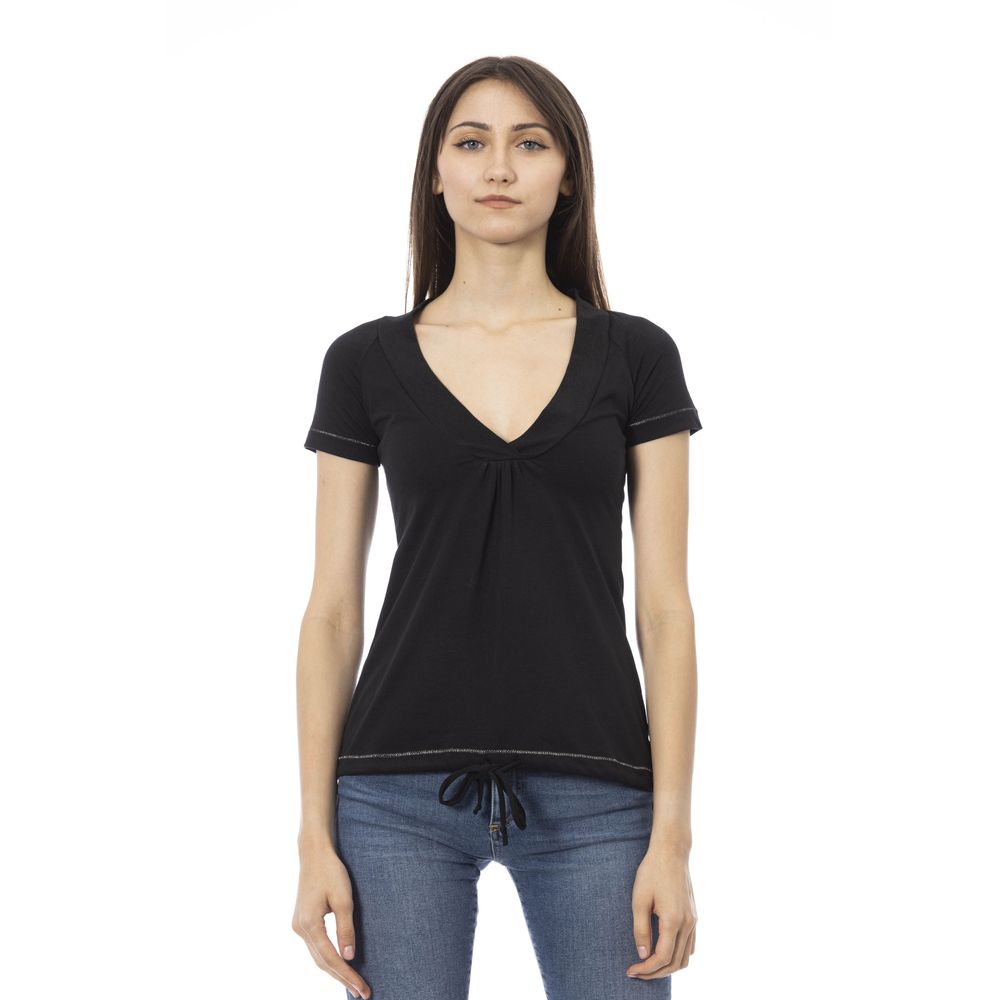 Trussardi Action Black Cotton Women T-Shirt $130.00 Trussardi Action Luzworld