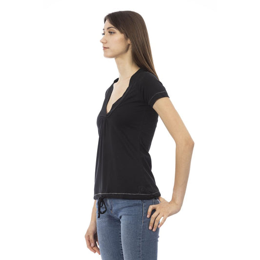 Trussardi Action Black Cotton Women T-Shirt $130.00 Trussardi Action Luzworld
