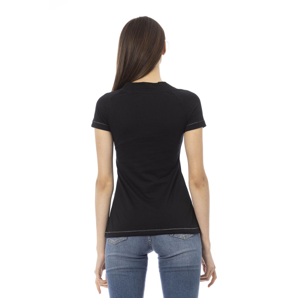 Trussardi Action Black Cotton Women T-Shirt $130.00 Trussardi Action Luzworld
