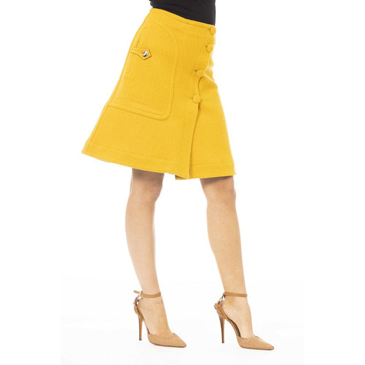 Jacob Cohen Yellow Wool Women Skirt $754.00 Jacob Cohen Luzworld
