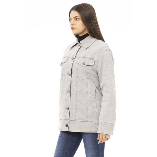 Jacob Cohen Gray Cotton Women Jacket $1200.00 Jacob Cohen Luzworld