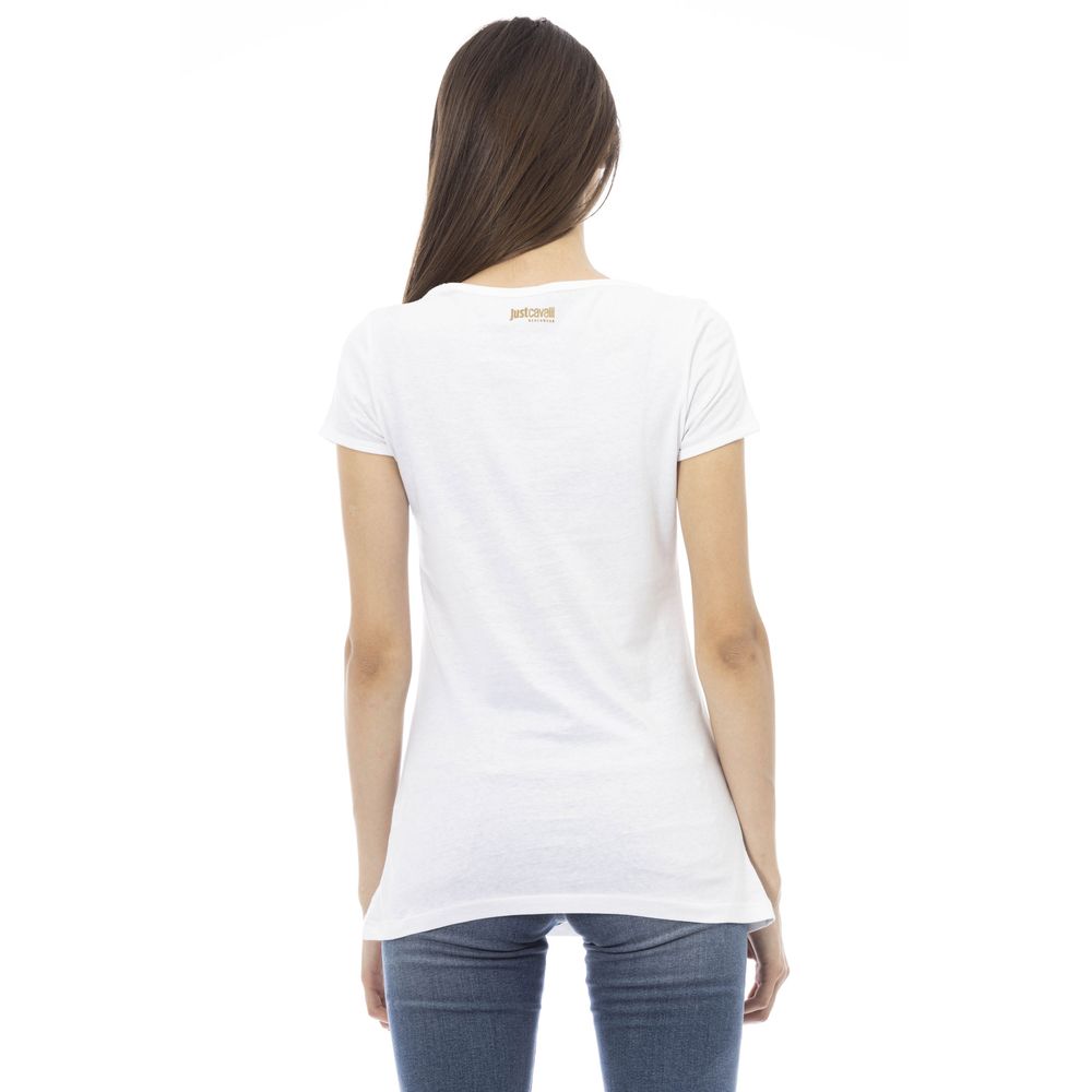Just Cavalli White Cotton Women T-Shirt $141.00 Just Cavalli Luzworld