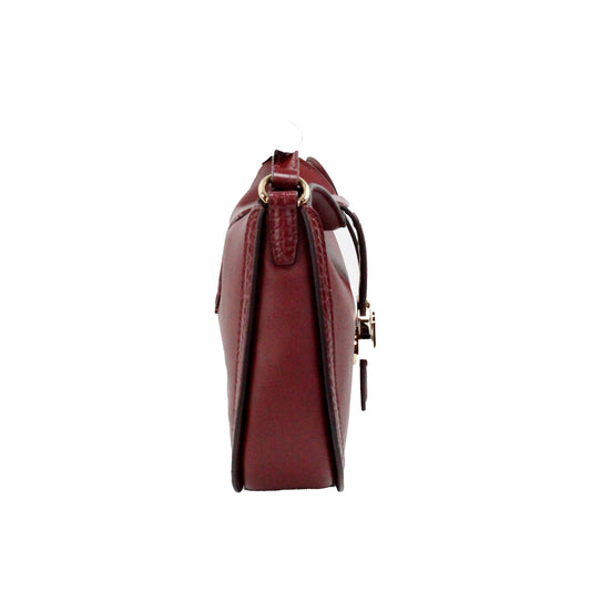 Michael Kors Gabby Small Dark Cherry Leather Foldover Hobo Crossbody Bag $861.00 Michael Kors Luzworld