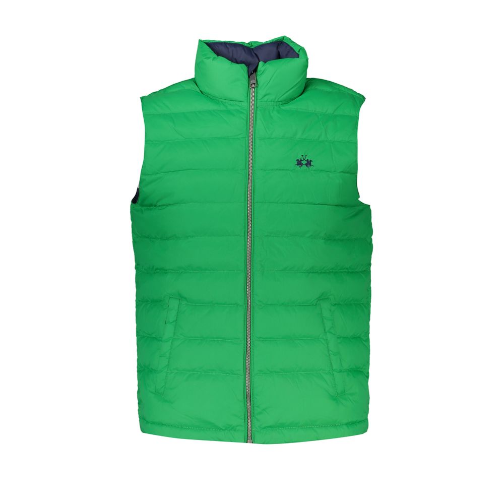 La Martina Sleek Sleeveless Green Jacket with Embroidery $607.00 La Martina Luzworld