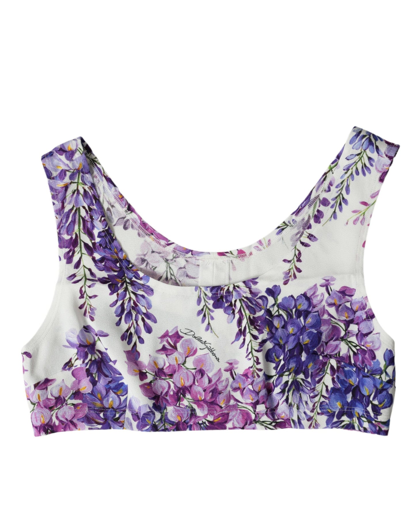 Dolce & Gabbana Multicolor Floral Sleeveless Cropped Top