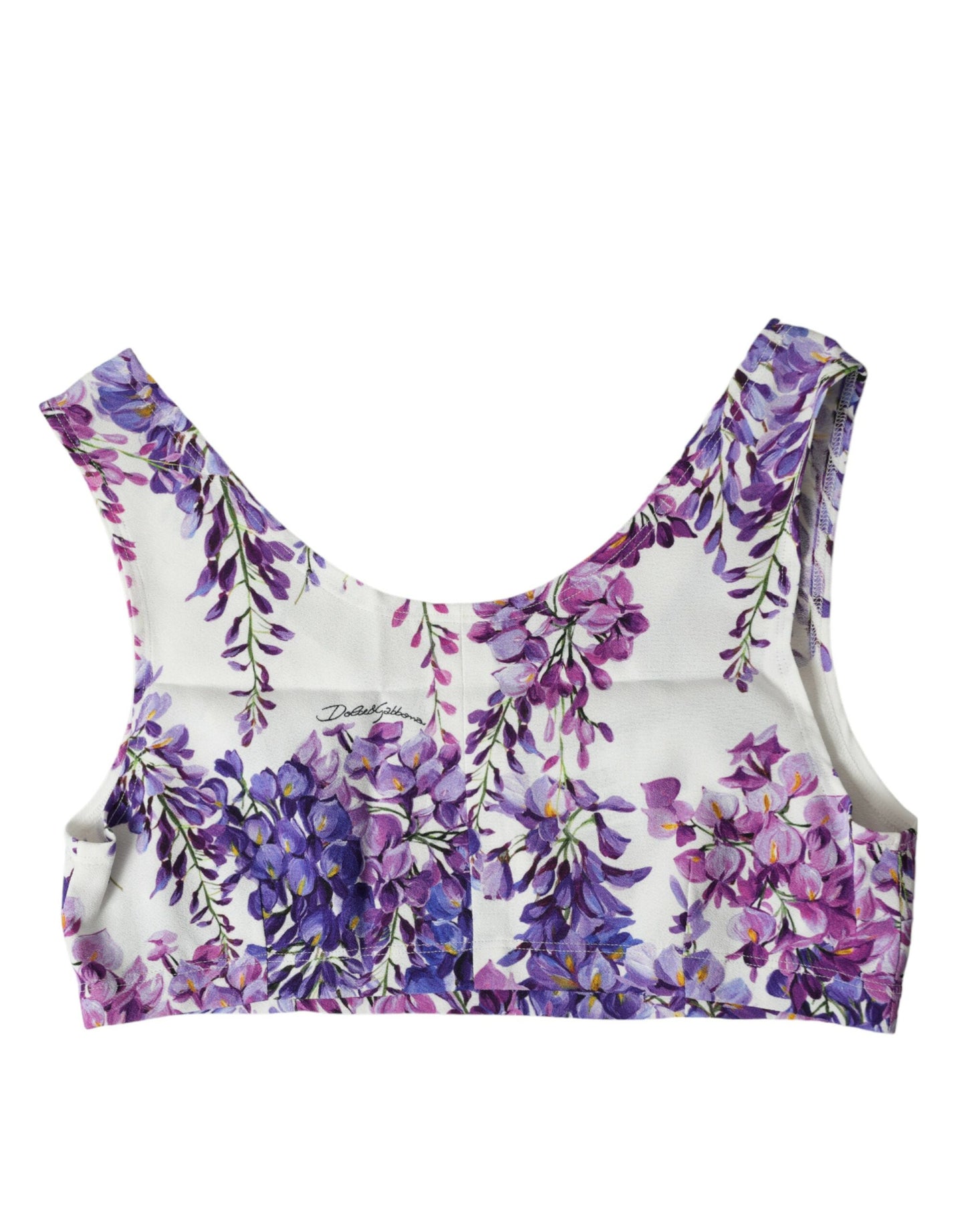 Dolce & Gabbana Multicolor Floral Sleeveless Cropped Top