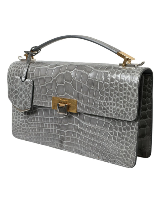 Balenciaga Gray Exotic Leather Medium Shoulder Hand Purse Bag $16460.00 Balenciaga Luzworld