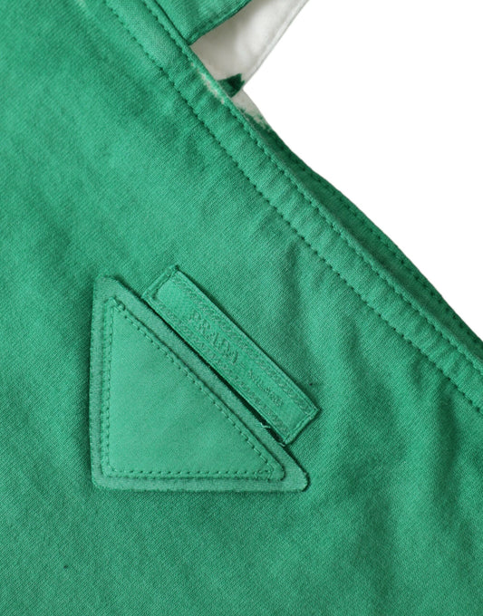 Prada Green Jersey Fabric Logo Shoulder Shopping Tote Shopping Bag $1937.00 Prada Luzworld