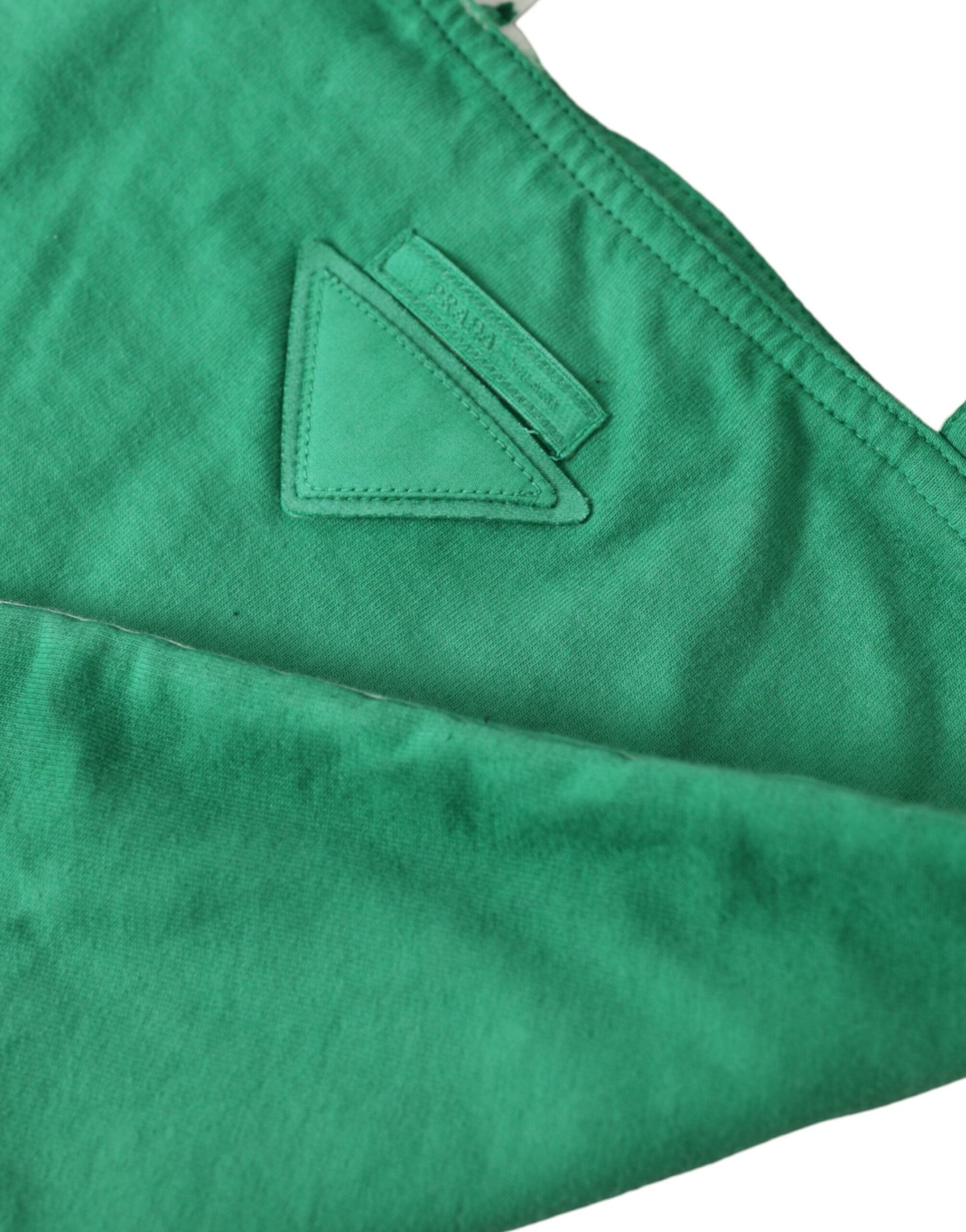 Prada Green Jersey Fabric Logo Shoulder Shopping Tote Shopping Bag $1937.00 Prada Luzworld