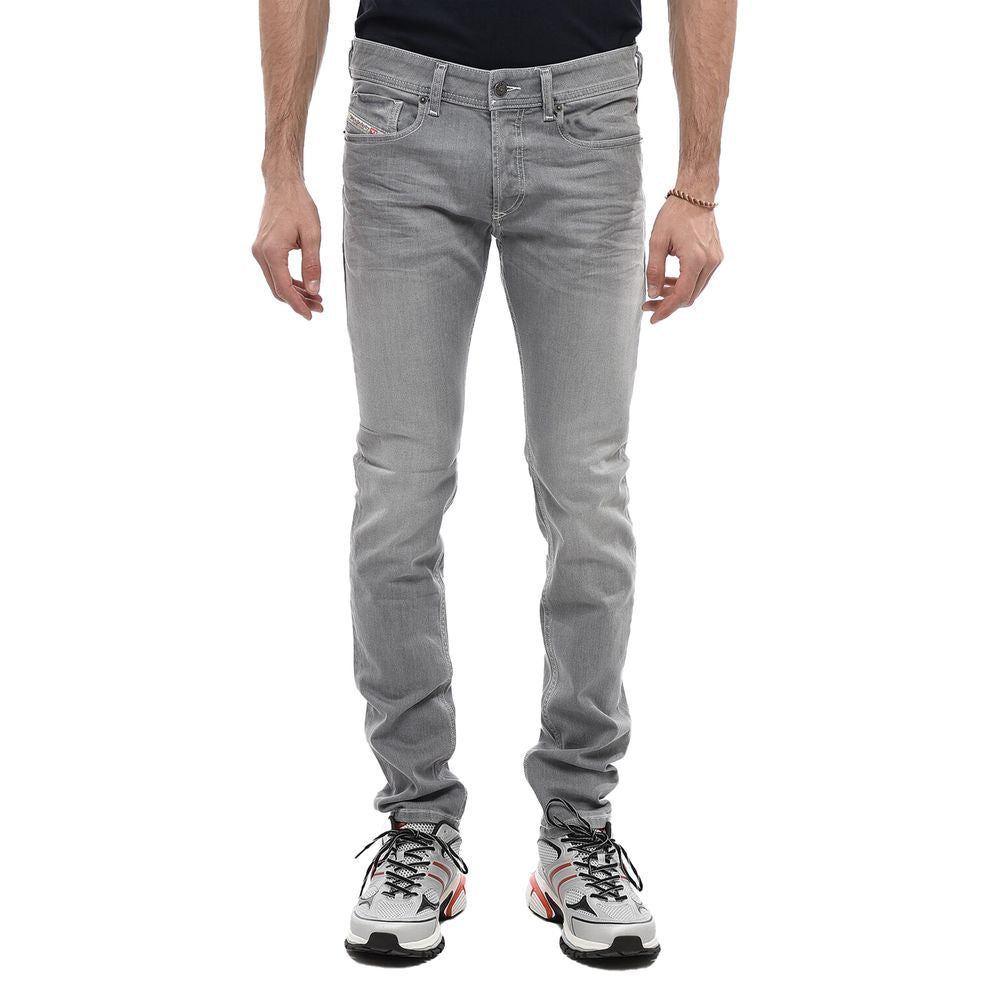 Diesel Gray Cotton Men Skinny Jean $296.00 Diesel Luzworld