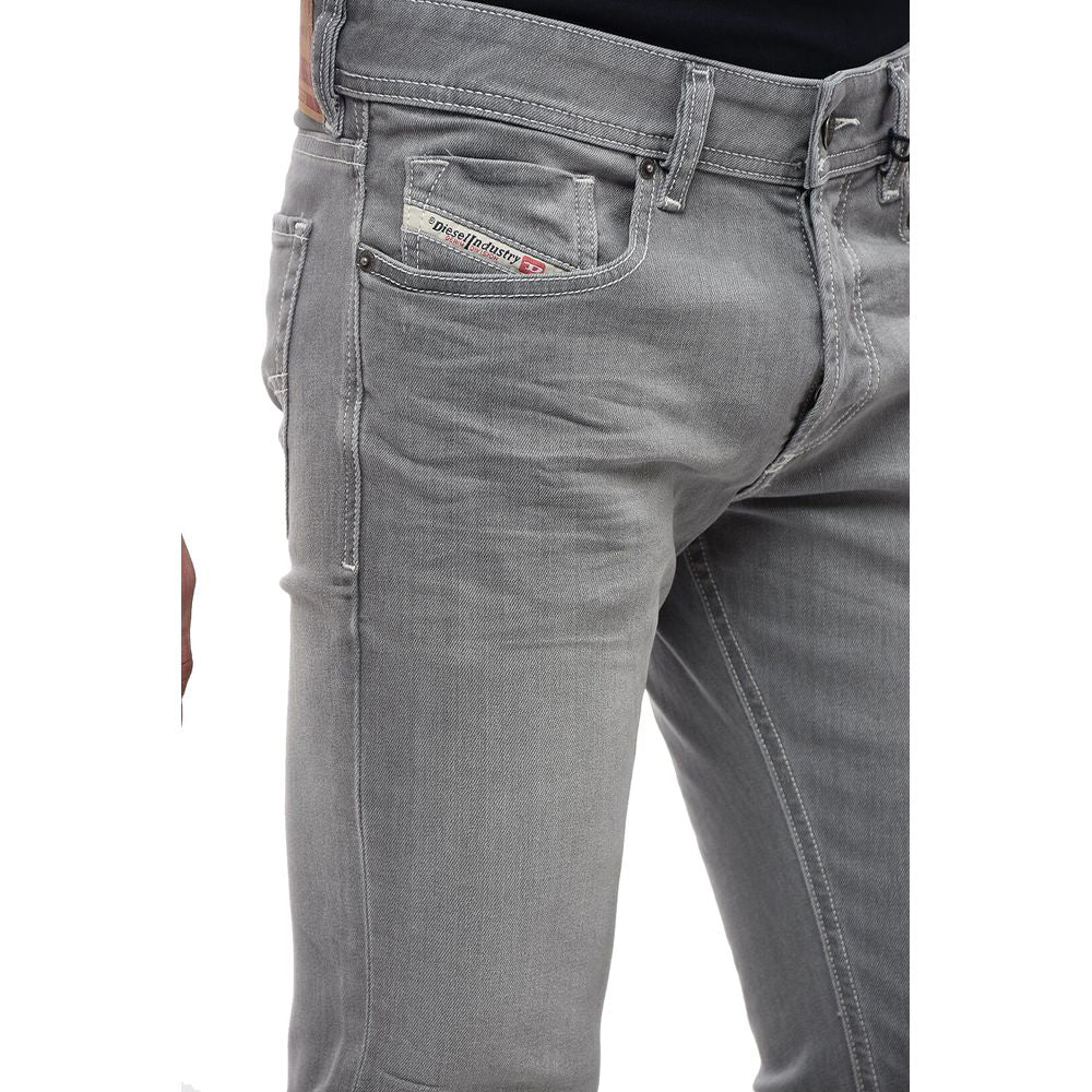 Diesel Gray Cotton Men Skinny Jean $296.00 Diesel Luzworld