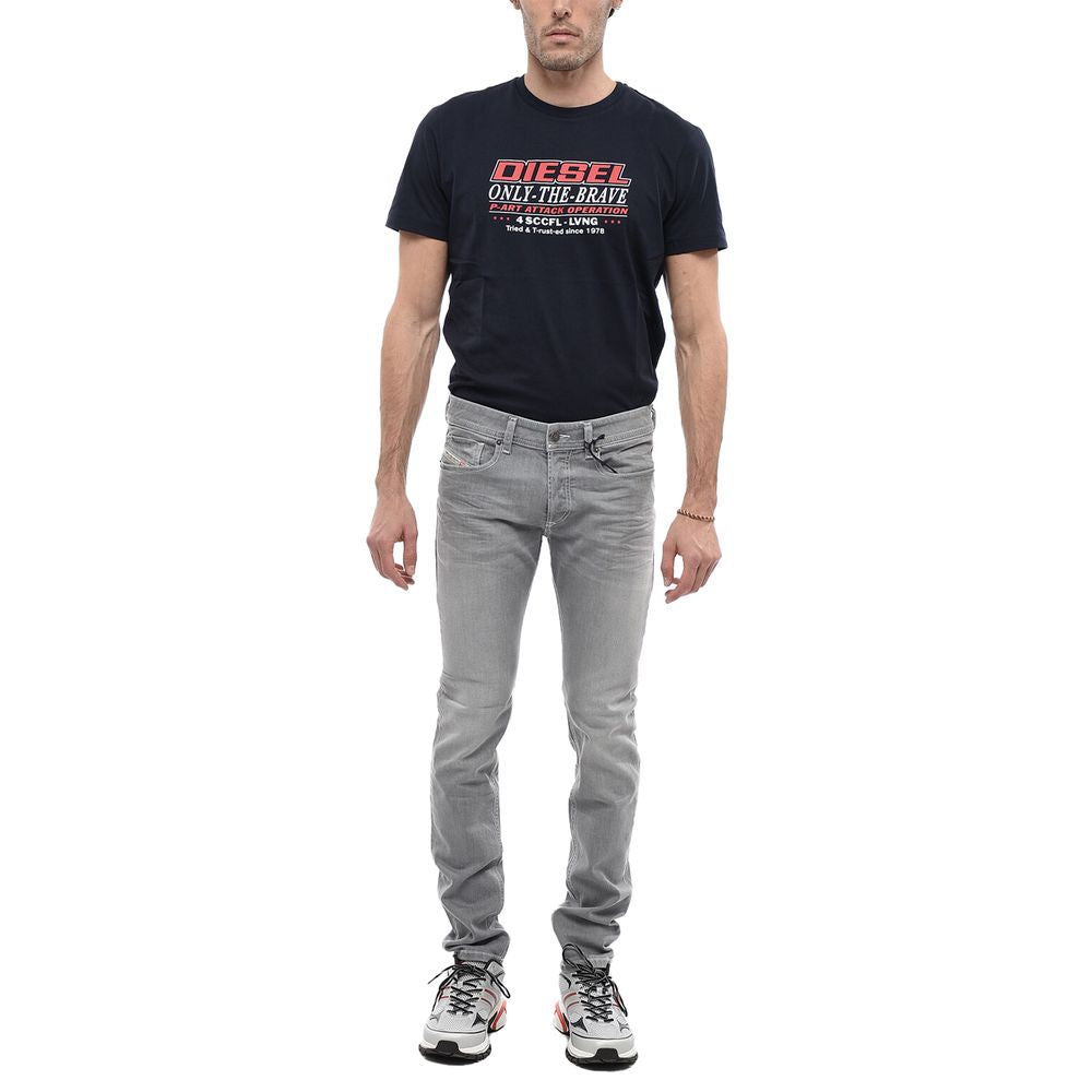 Diesel Gray Cotton Men Skinny Jean $296.00 Diesel Luzworld