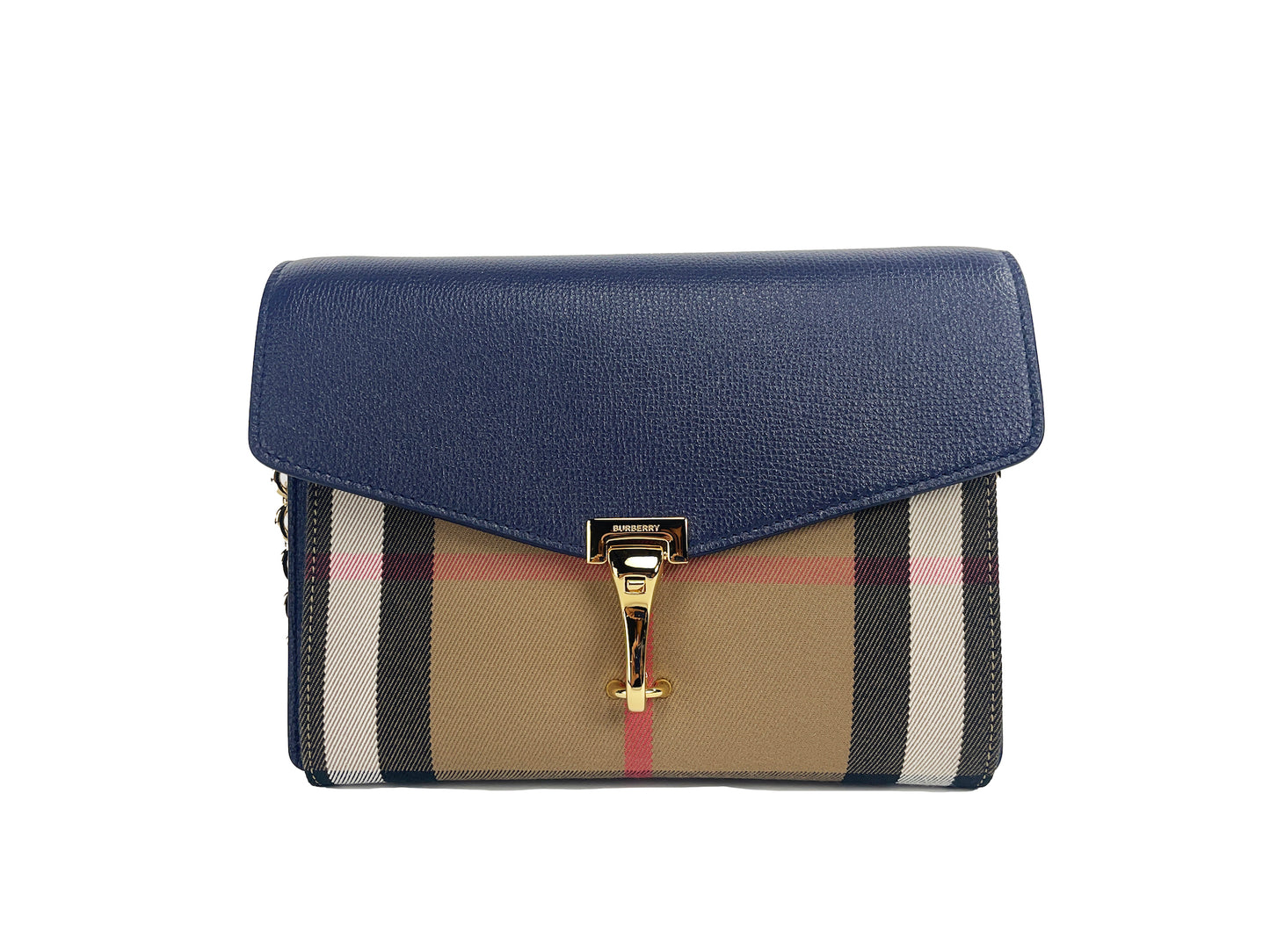 Burberry Macken Small Regency Blue House Check Leather Crossbody Bag $2335.00 Burberry Luzworld