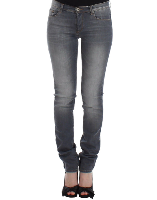 Ermanno Scervino Gray Slim Jeans Denim Pants Skinny Leg Stretch $614.00 Ermanno Scervino Luzworld