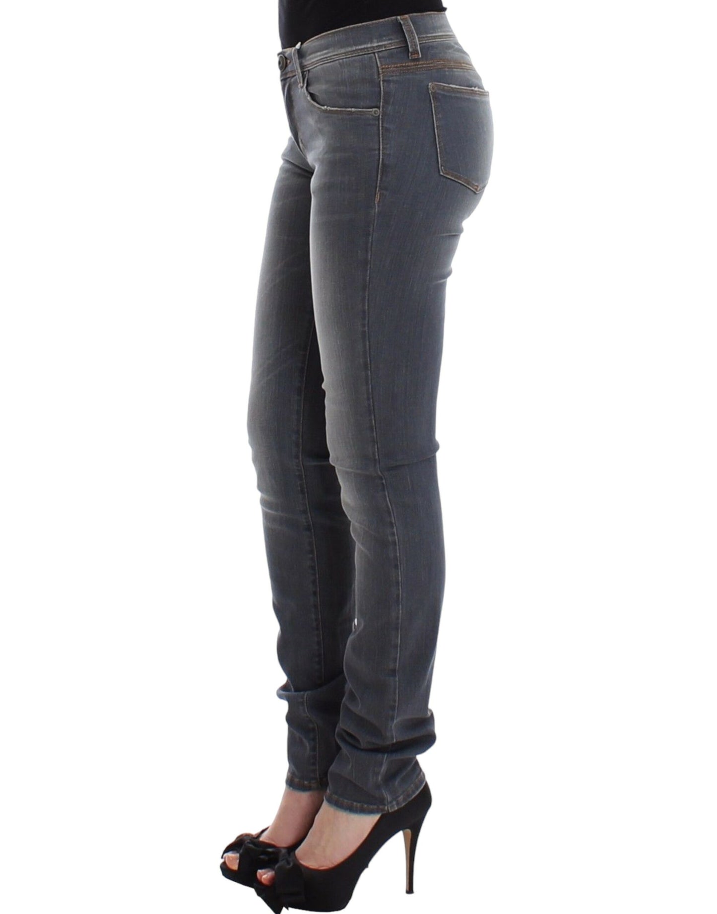 Ermanno Scervino Gray Slim Jeans Denim Pants Skinny Leg Stretch $614.00 Ermanno Scervino Luzworld