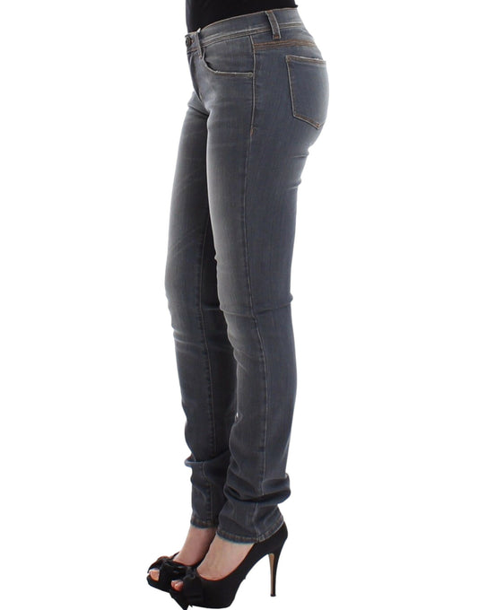 Ermanno Scervino Gray Slim Jeans Denim Pants Skinny Leg Stretch $614.00 Ermanno Scervino Luzworld