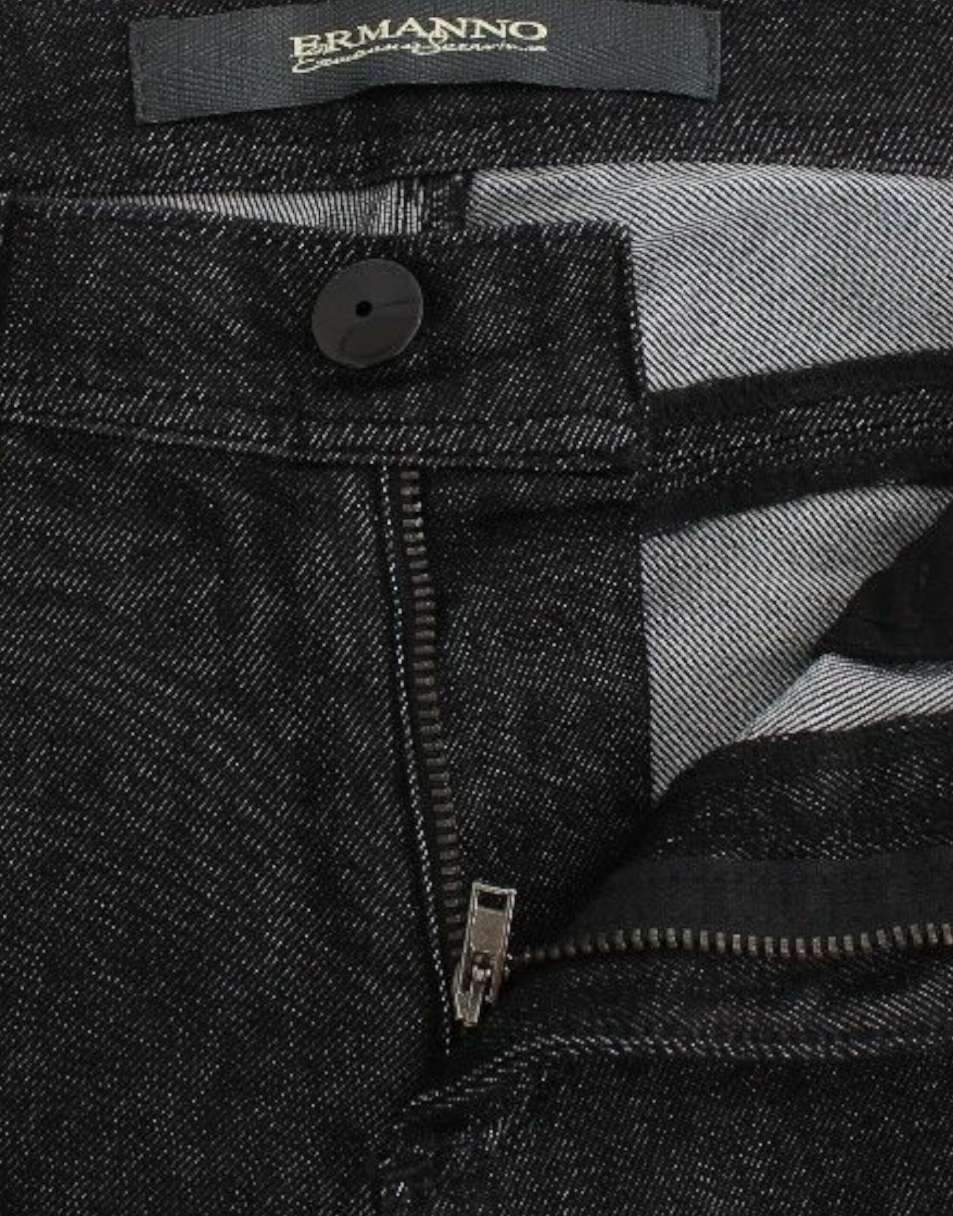 Ermanno Scervino Black Slim Jeans Denim Pants Skinny Leg Stretch $614.00 Ermanno Scervino Luzworld