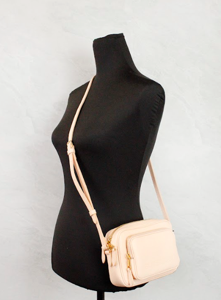 Burberry Small Branded Peach Pink Grainy Leather Camera Crossbody Bag $2242.00 Burberry Luzworld