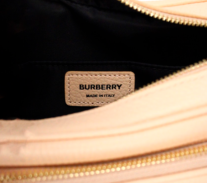 Burberry Small Branded Peach Pink Grainy Leather Camera Crossbody Bag $2242.00 Burberry Luzworld
