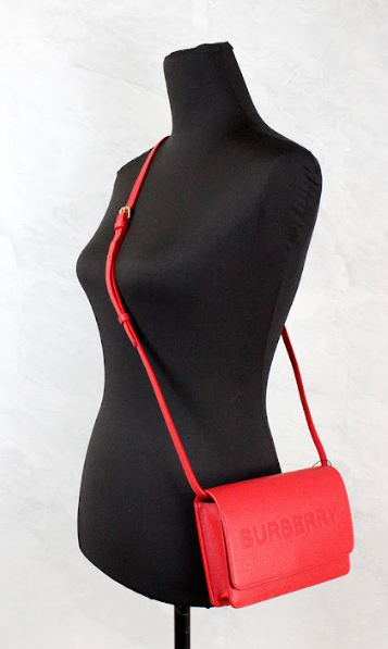 Burberry Hampshire Small Red Embossed Logo Smooth Leather Crossbody Bag $1959.00 Burberry Luzworld