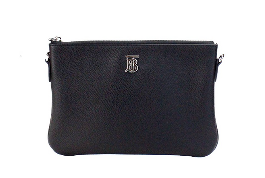 Burberry Peyton Monogram Black Leather Pouch Crossbody Bag Purse $970.00 Burberry Luzworld