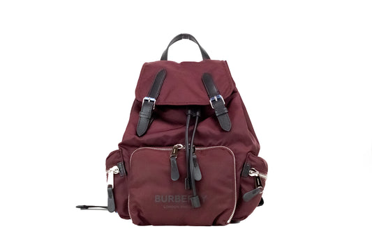 Burberry Medium Burgundy Econyl Nylon Rucksack Drawstring Backpack Bookbag $1781.00 Burberry Luzworld