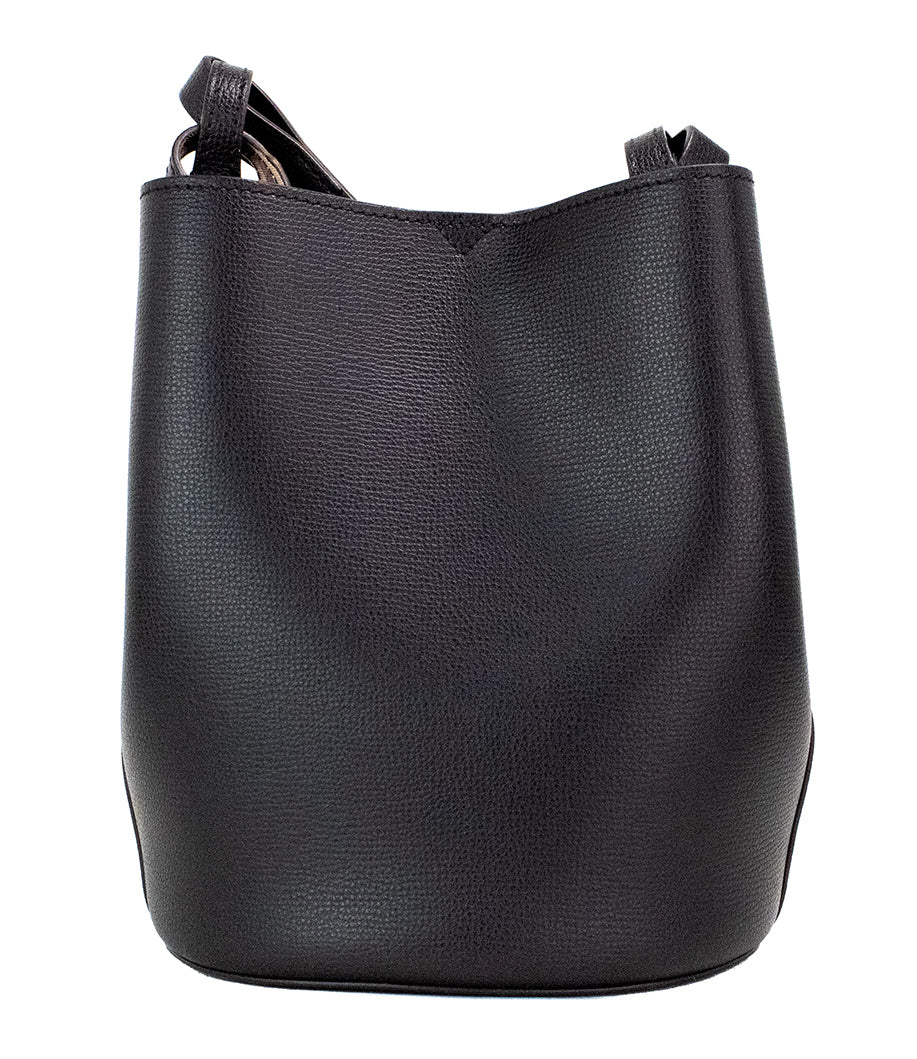 Burberry Lorne Small Black Haymarket Check Pebble Leather Bucket Handbag Purse $1575.00 Burberry Luzworld