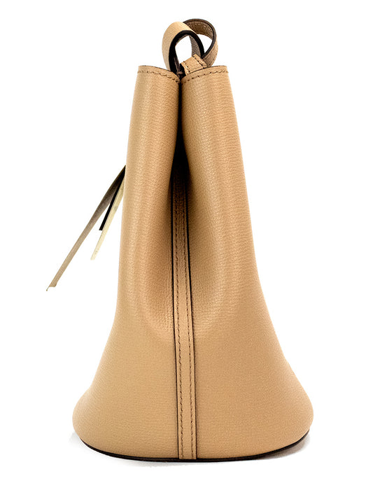 Burberry Lorne Small Camel Haymarket Check Pebble Leather Bucket Handbag Purse $1575.00 Burberry Luzworld