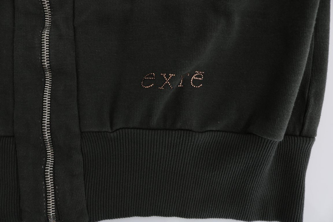 Exte Gray Top Hooded Cotton Zipper Sweater $537.00 Exte Luzworld