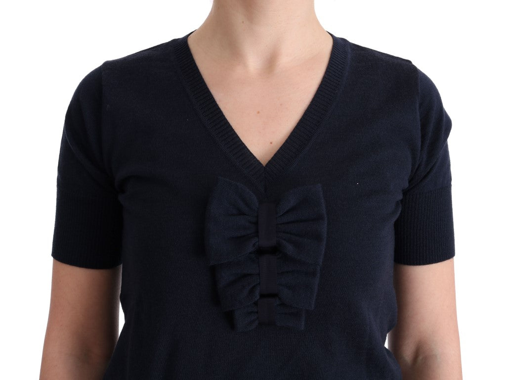 MARGHI LO' Blue 100% Lana Wool Blouse Top $473.00 MARGHI LO' Luzworld
