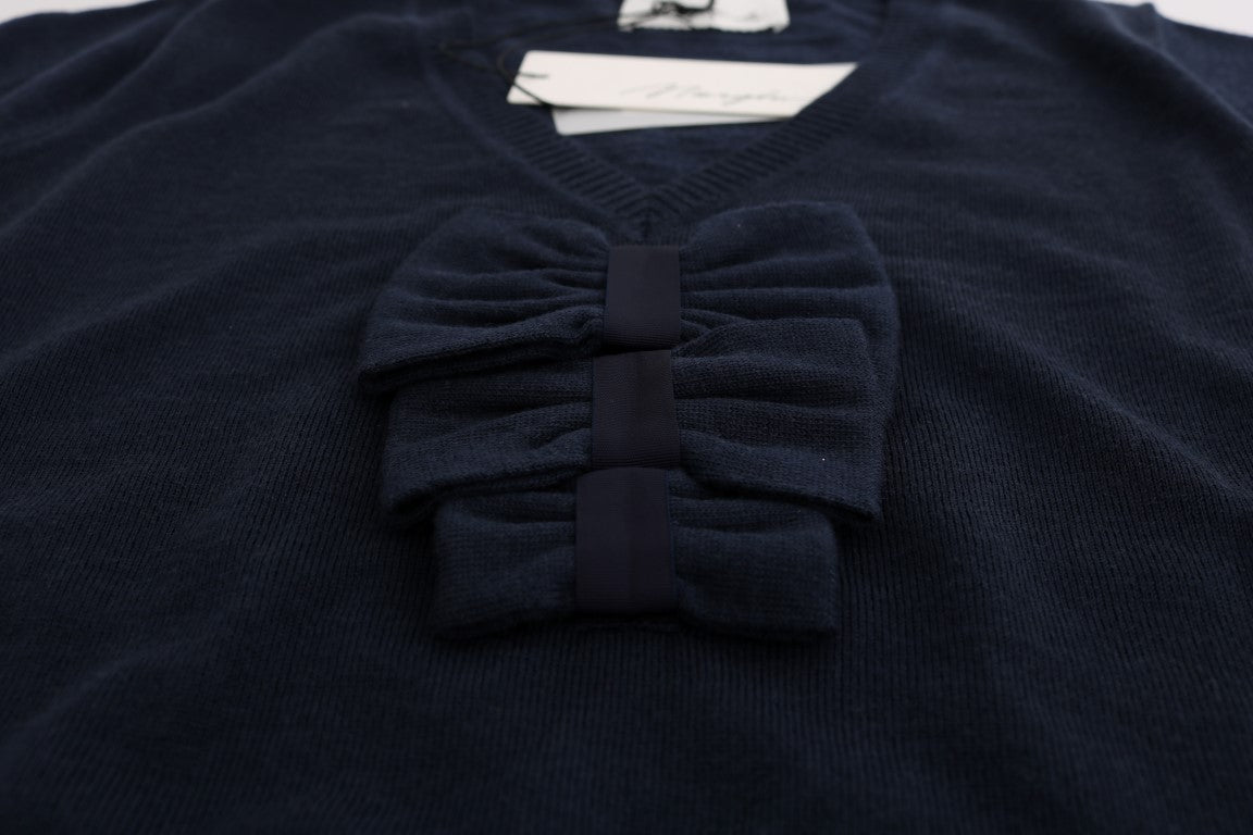 MARGHI LO' Blue 100% Lana Wool Blouse Top $473.00 MARGHI LO' Luzworld