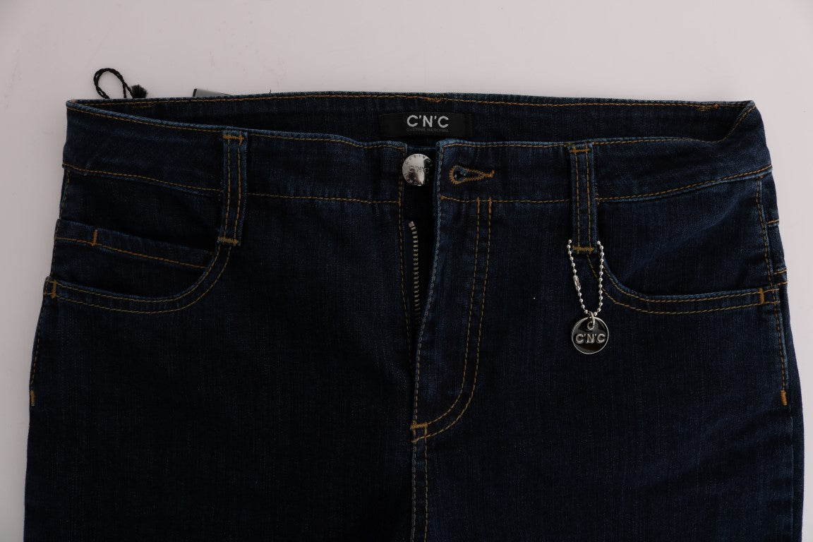 Costume National Blue Cotton Bootcut Flared Jeans $525.00 Costume National Luzworld