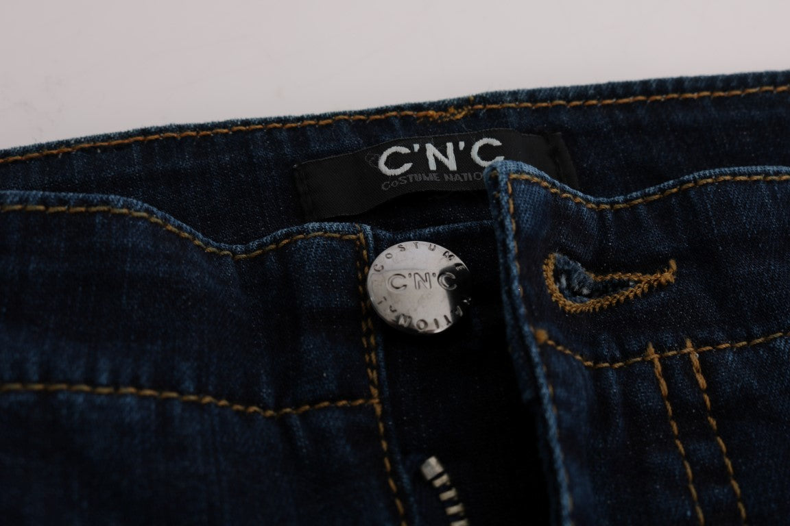 Costume National Blue Cotton Bootcut Flared Jeans $525.00 Costume National Luzworld