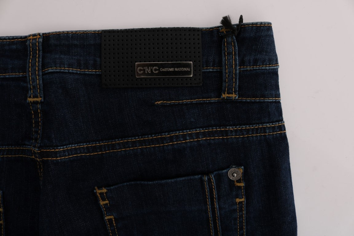 Costume National Blue Cotton Bootcut Flared Jeans $525.00 Costume National Luzworld