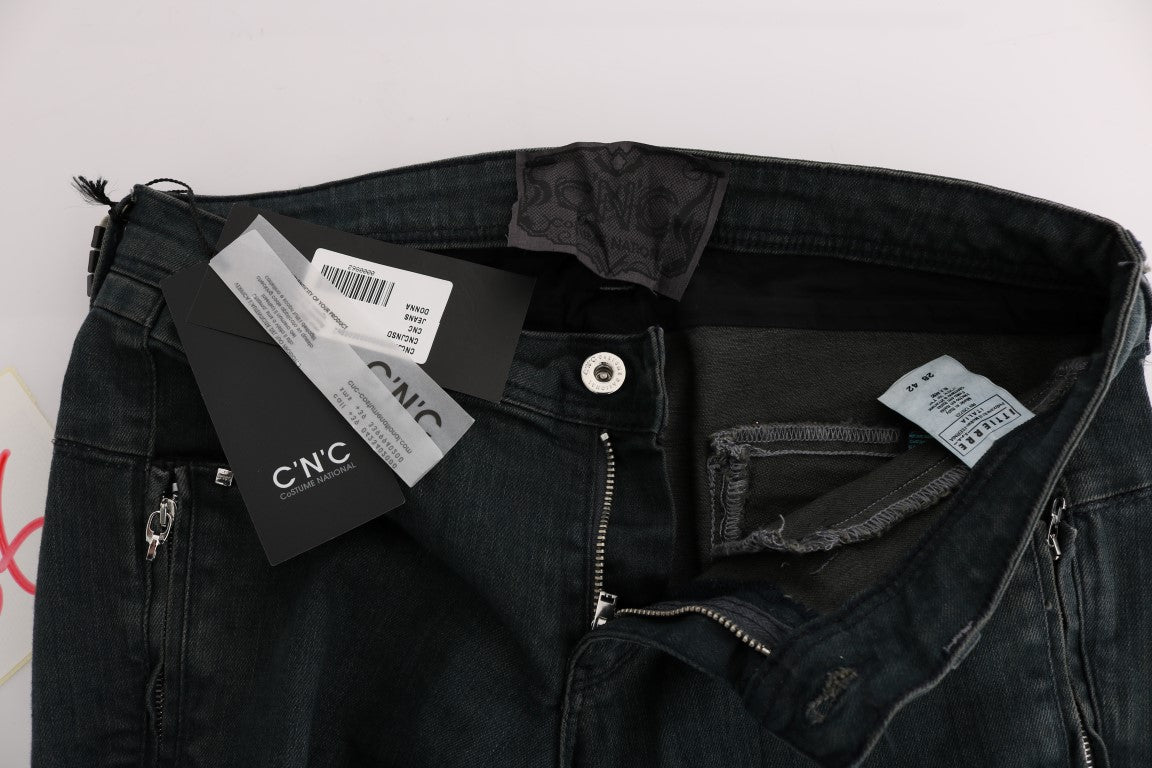 Costume National Gray Cotton Superslim Denim Jeans $525.00 Costume National Luzworld