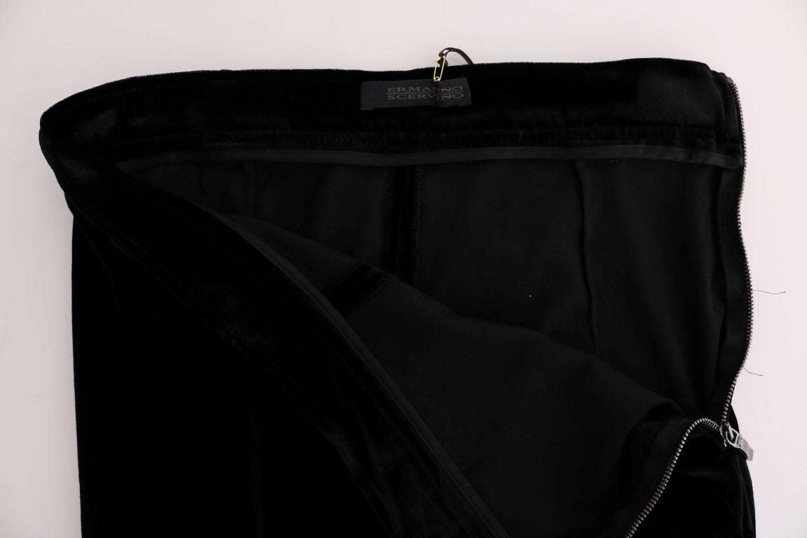 Ermanno Scervino Black Velvet Slim Fit Pants $875.00 Ermanno Scervino Luzworld