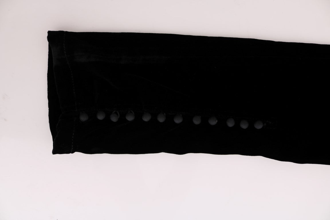Ermanno Scervino Black Velvet Slim Fit Pants $875.00 Ermanno Scervino Luzworld