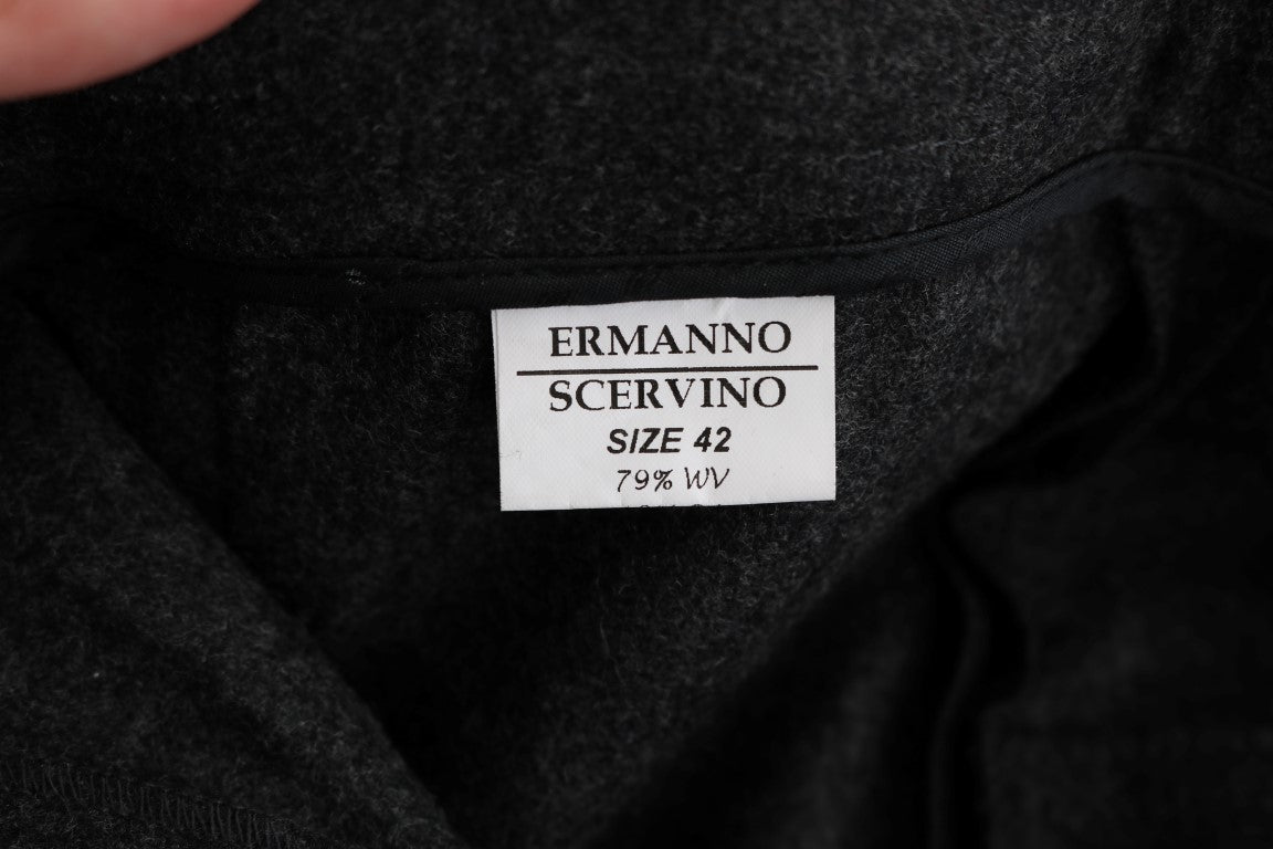 Ermanno Scervino Gray Virgin Wool Skinny Casual Pants $713.00 Ermanno Scervino Luzworld