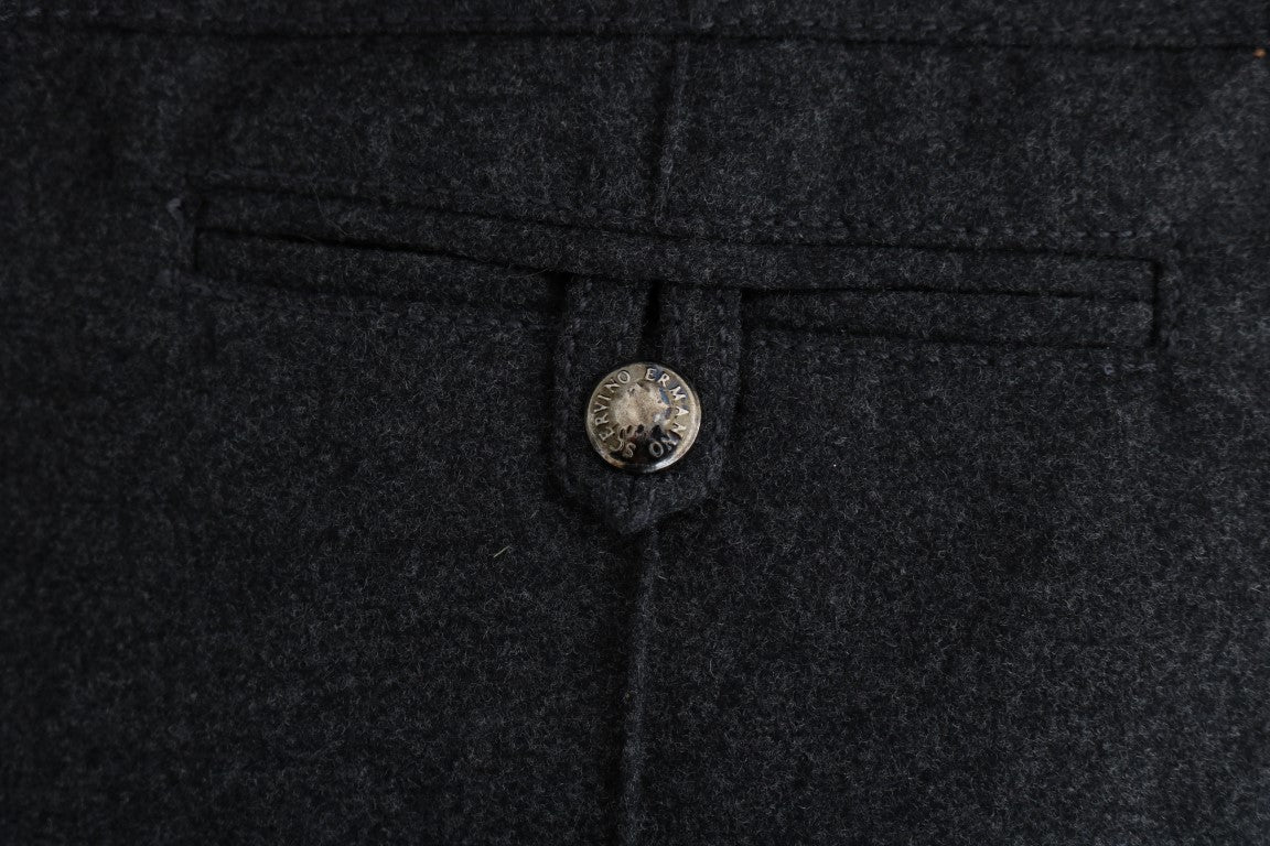 Ermanno Scervino Gray Virgin Wool Skinny Casual Pants $713.00 Ermanno Scervino Luzworld