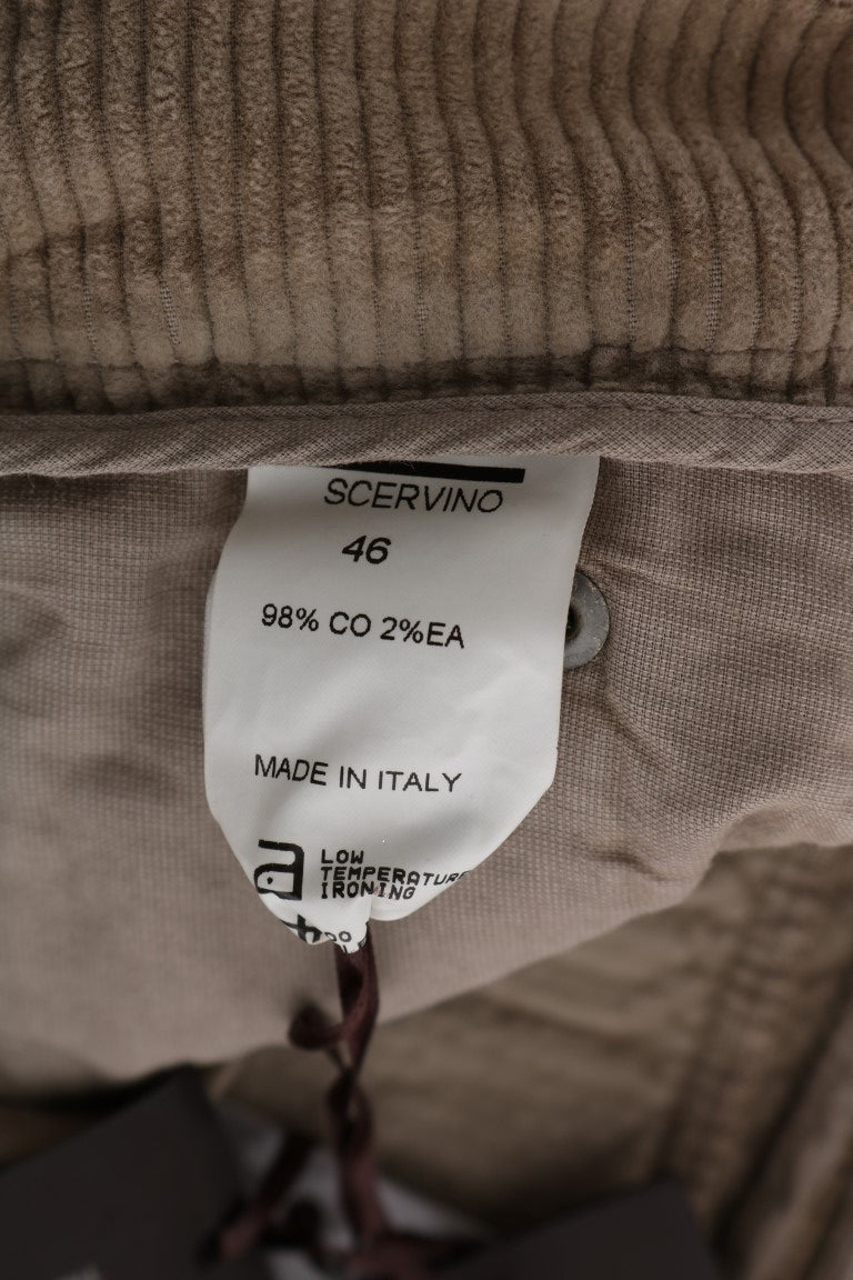 Ermanno Scervino Beige Cotton Velvet Regular Fit Pants $713.00 Ermanno Scervino Luzworld