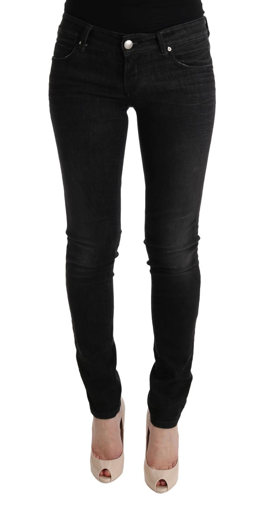 Acht Black Denim Cotton Bottoms Slim Fit Jeans $473.00 Acht Luzworld
