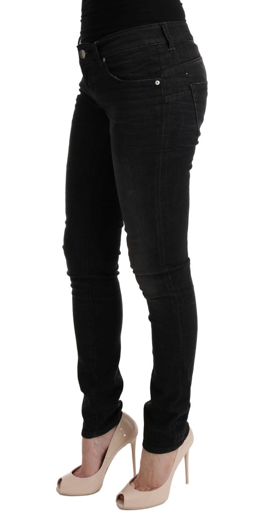 Acht Black Denim Cotton Bottoms Slim Fit Jeans $473.00 Acht Luzworld
