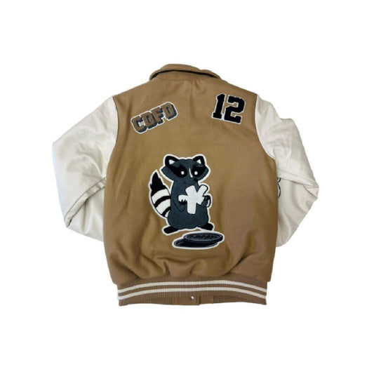 Comme Des Fuckdown Chic Cotton and Faux Leather Bomber Jacket $728.00 Comme Des Fuckdown Luzworld